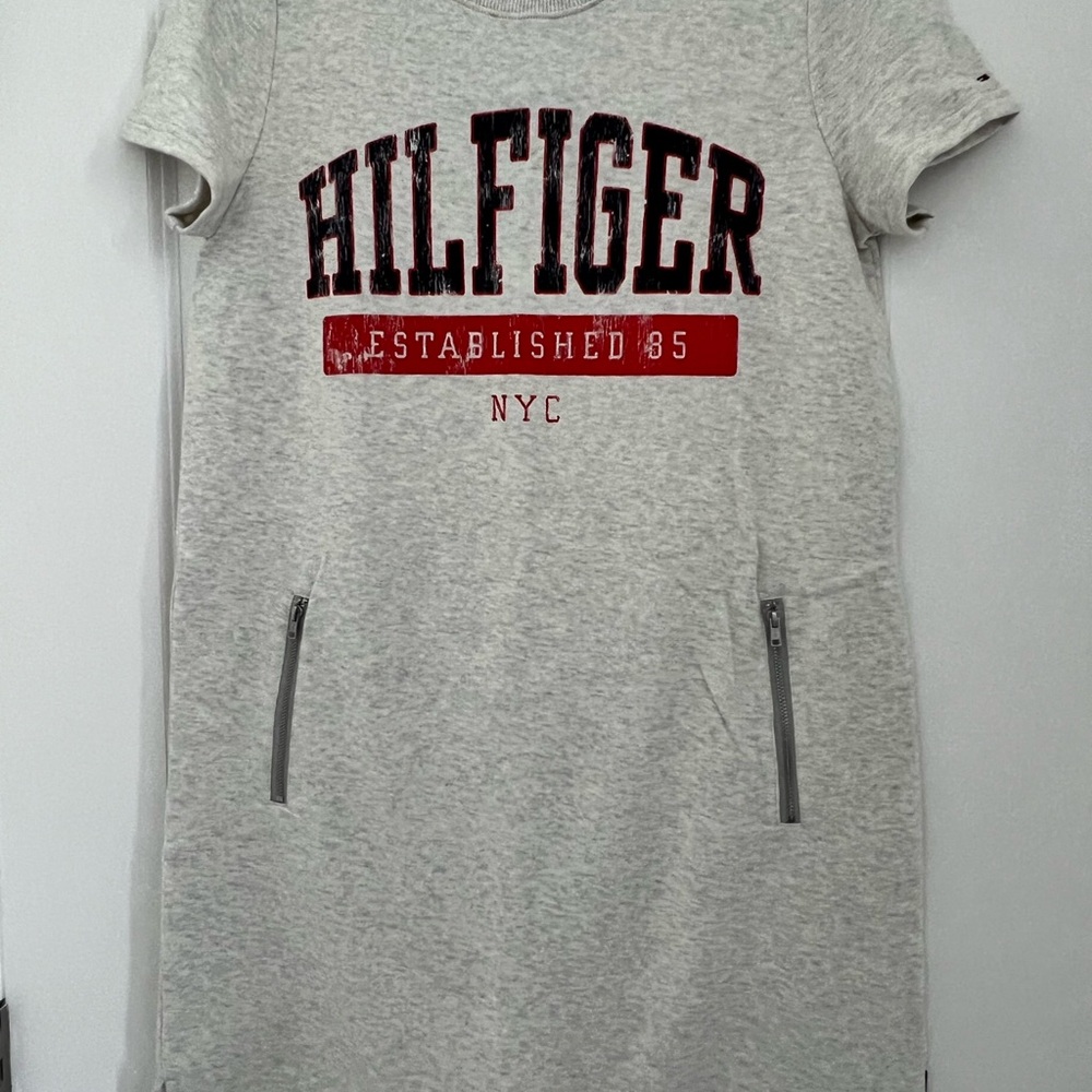 Tommy Hilfiger Gray Dress with Logo S